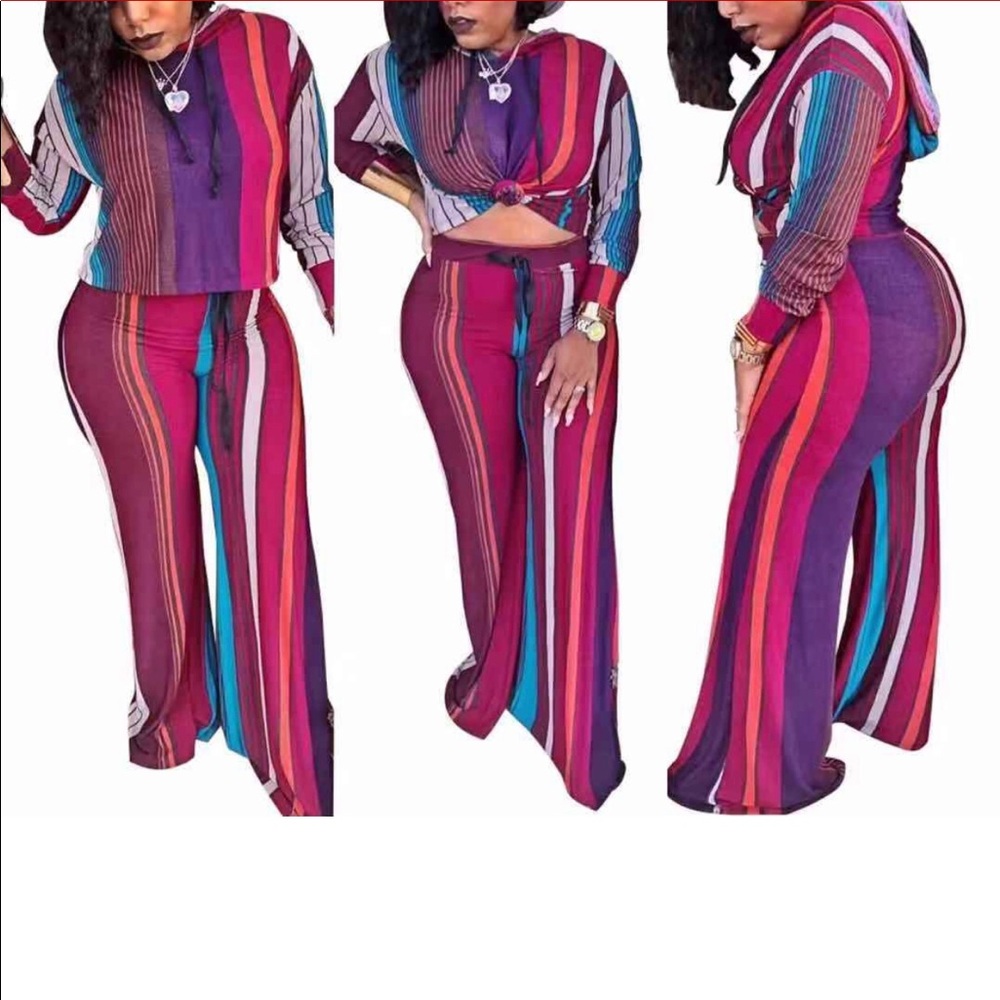 2 Piece Pants and Crop Top